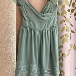 Mint chiffon dress